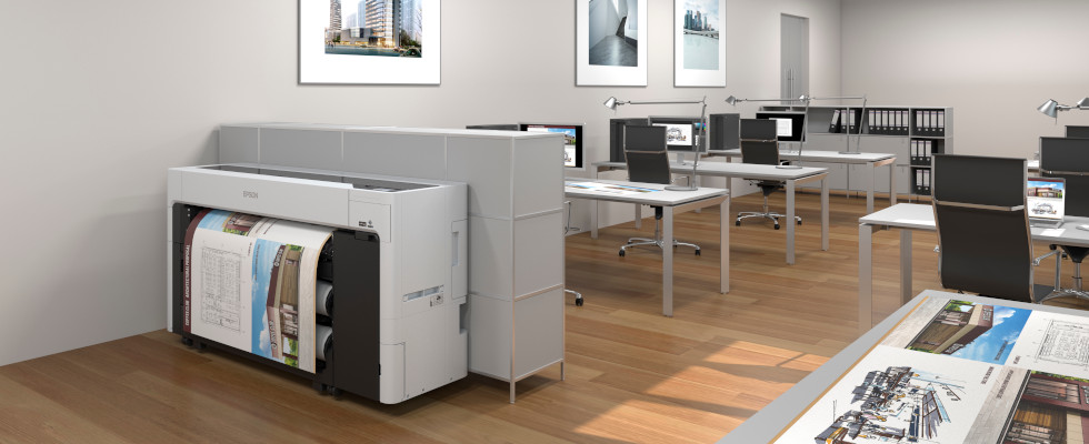 EPSON SC-T3700E, SC-T3700DE, SC-T3700D, SC-T5700D, SC-T7700D, SC-T7700DL w biurze projektowym
